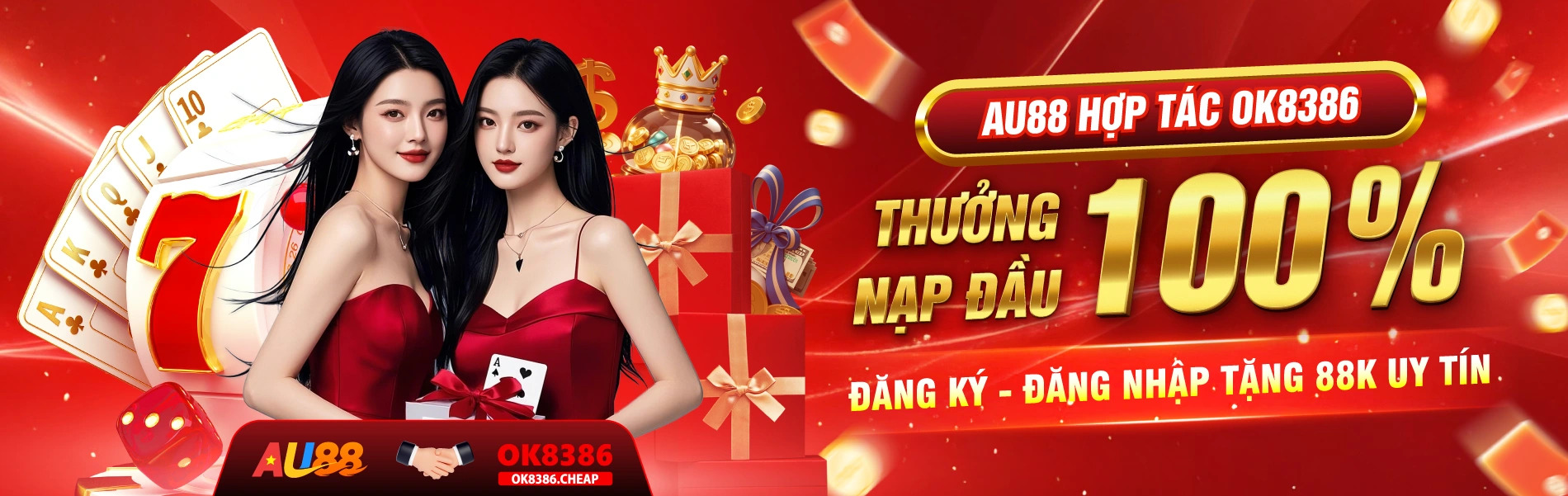 Au88 hợp tác cùng ok8386 thưởng nạp đầu 100%